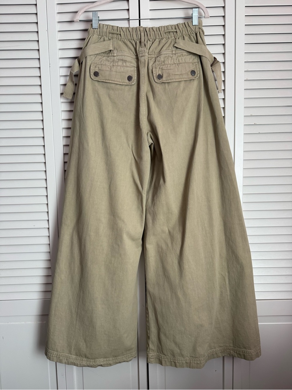 Free People Julien Wide Leg Chino Pants Trouser Chinchilla Streetwear Medium NWT - Picture 7 of 12